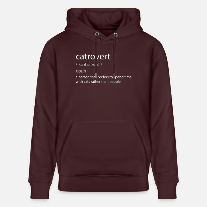 Catrovert Cat Lover Witty Définition - Sweat à capuche bio CRUISER Stanley/Stella Unisexe - maroon