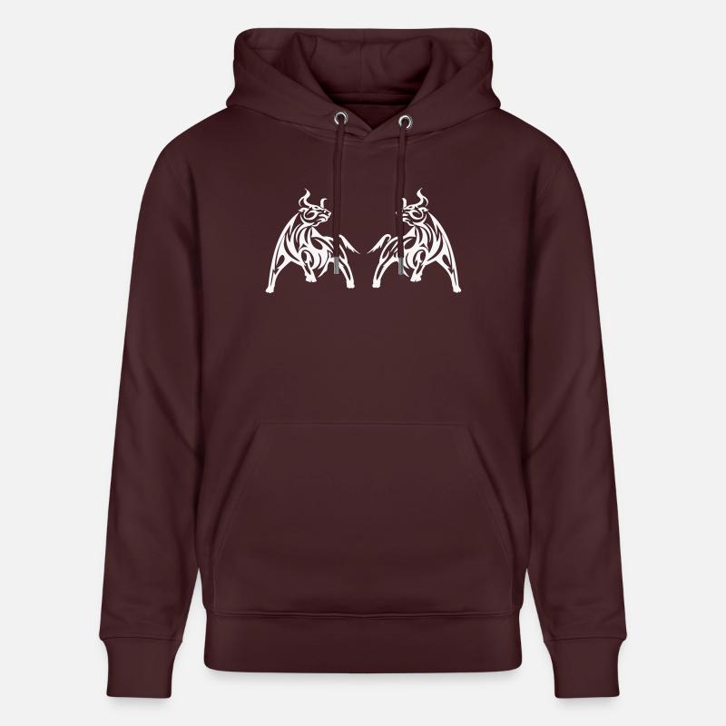 Taureau tribal - Sweat à capuche bio CRUISER Stanley/Stella Unisexe - maroon