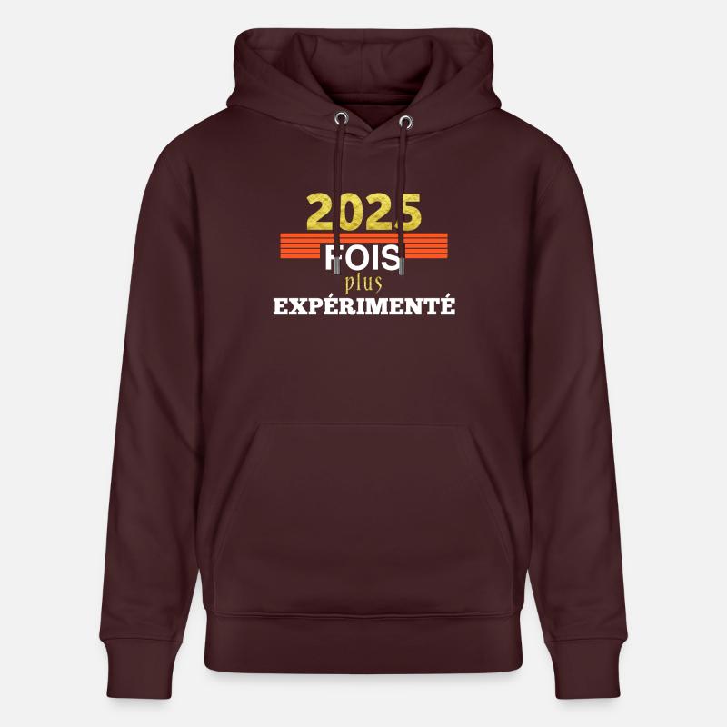 2025 fois plus expérimenté - Sweat à capuche bio CRUISER Stanley/Stella Unisexe - maroon