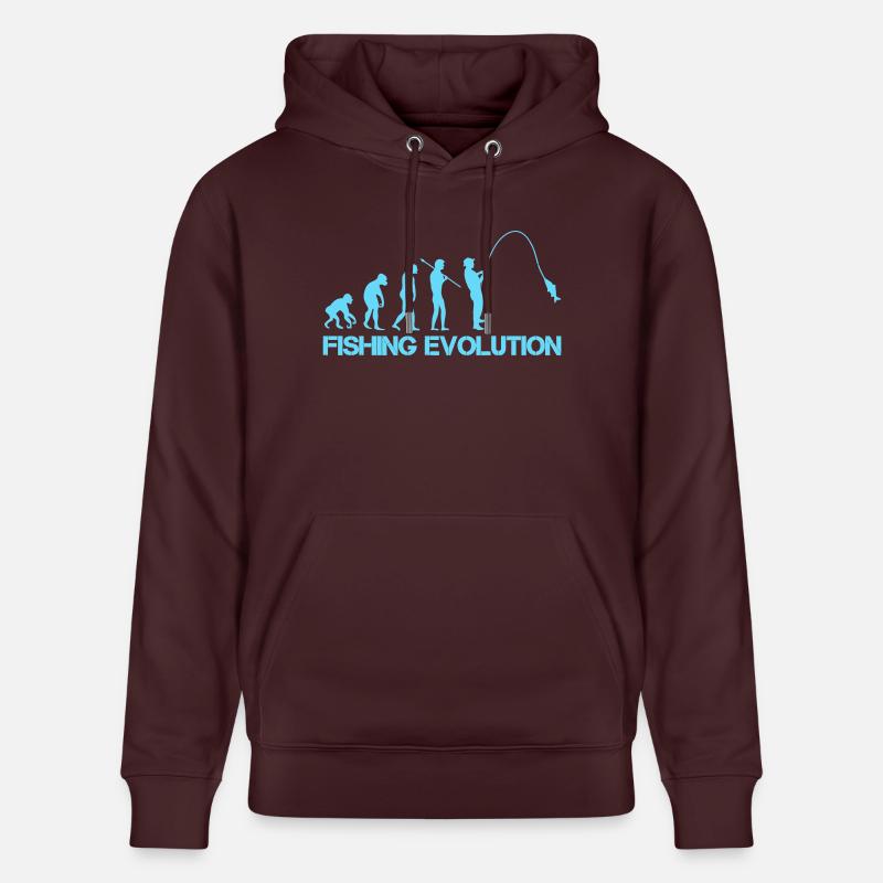Évolution de la pêche 1 - Sweat à capuche bio CRUISER Stanley/Stella Unisexe - maroon