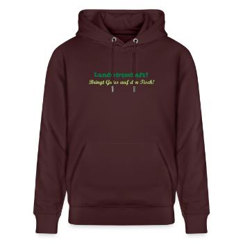 Landwirtschaft - Stanley/Stella Unisex Bio-Hoodie CRUISER  - Maroon - Vorne - Alina (178cm) & Michal (187cm)