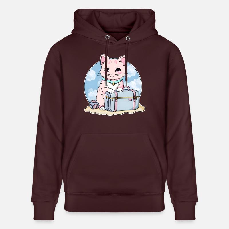 Kitty sur la route - Sweat à capuche bio CRUISER Stanley/Stella Unisexe - maroon