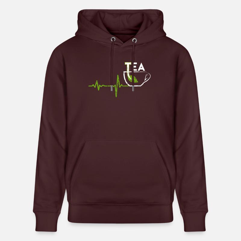 Cadeau de thé Heartbeat - Sweat à capuche bio CRUISER Stanley/Stella Unisexe - maroon