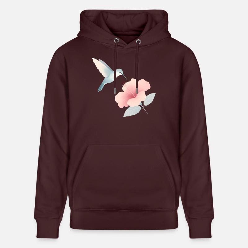 Colibri et fleur - Sweat à capuche bio CRUISER Stanley/Stella Unisexe - maroon