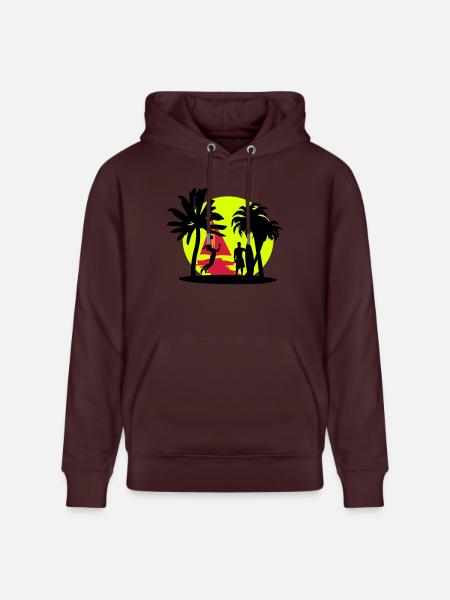 Beach, summer, sun - Stanley/Stella CRUISER Unisex Organic Hoodie - maroon