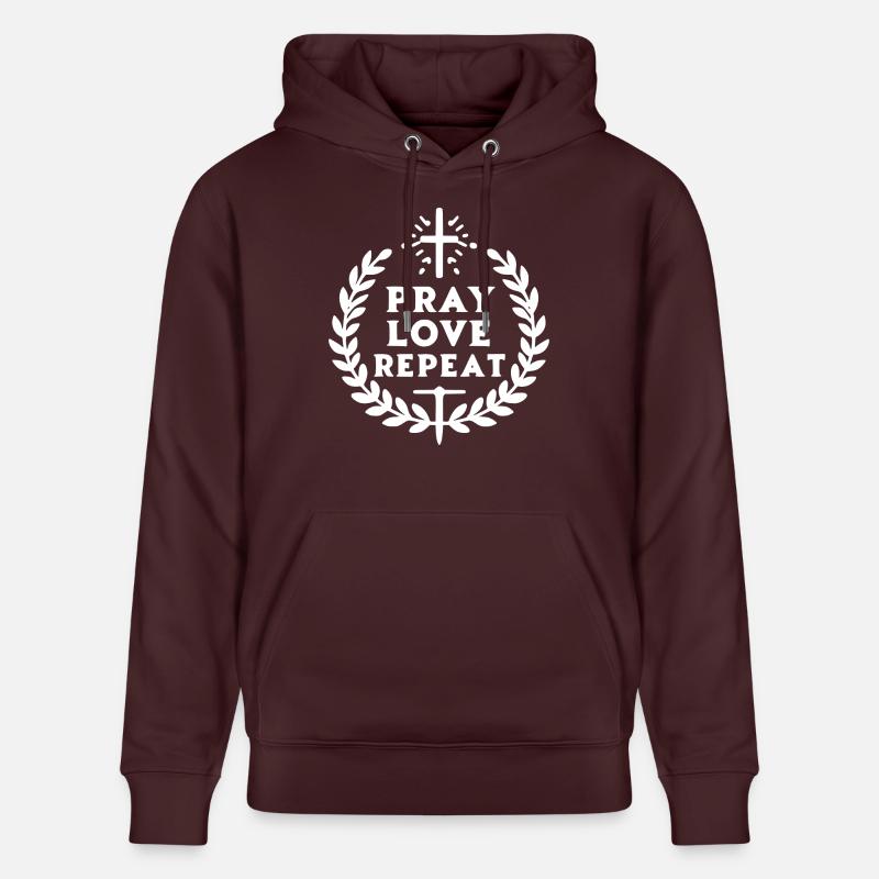 Priez l’amour répétez - Sweat à capuche bio CRUISER Stanley/Stella Unisexe - maroon