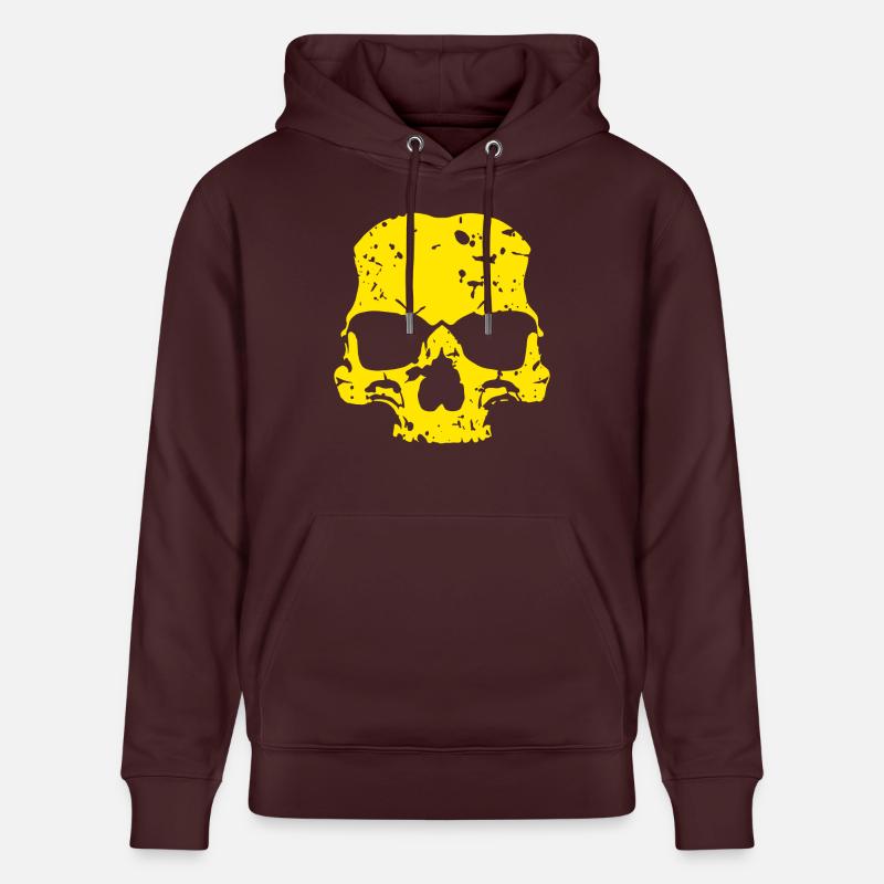 Crâne jaune - Sweat à capuche bio CRUISER Stanley/Stella Unisexe - maroon