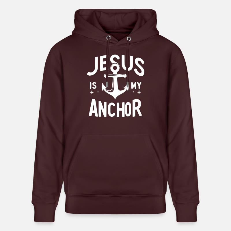 Jésus est mon ancre - Sweat à capuche bio CRUISER Stanley/Stella Unisexe - maroon