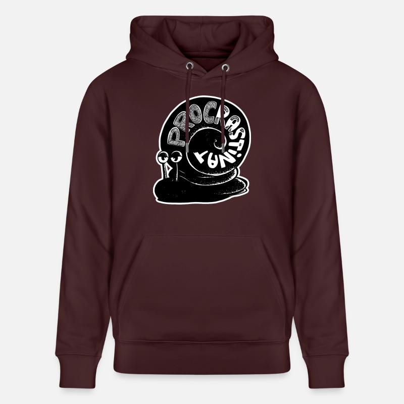 Escargot Procastinator - Sweat à capuche bio CRUISER Stanley/Stella Unisexe - maroon