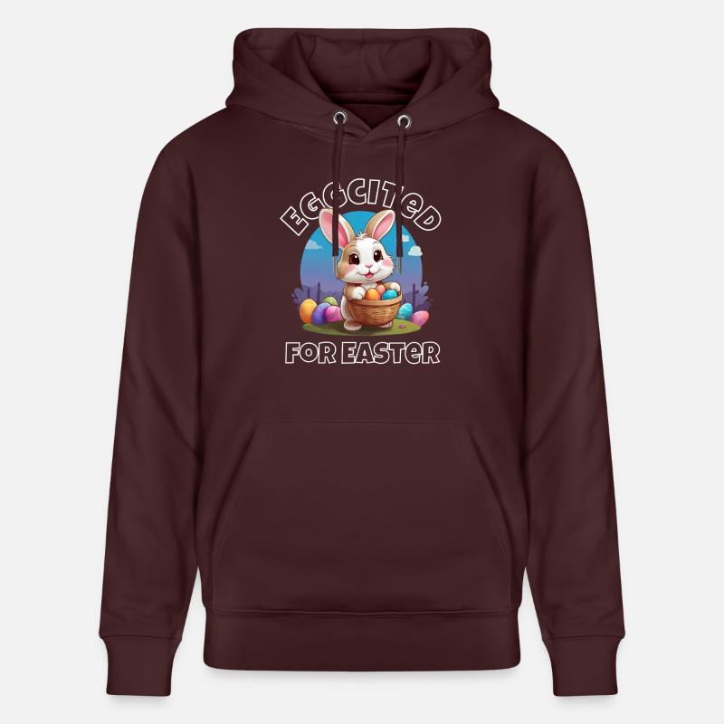 Eggcited for Easter - Stanley/Stella CRUISER Unisex Organic Hoodie - maroon