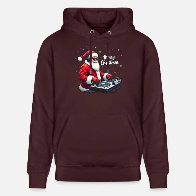 DJ Père Noël Weihnachtsmann - Sweat à capuche bio CRUISER Stanley/Stella Unisexe - maroon