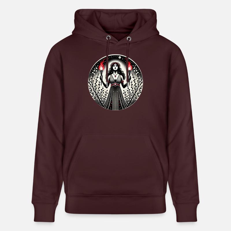 Déesse Hécate - Sweat à capuche bio CRUISER Stanley/Stella Unisexe - maroon