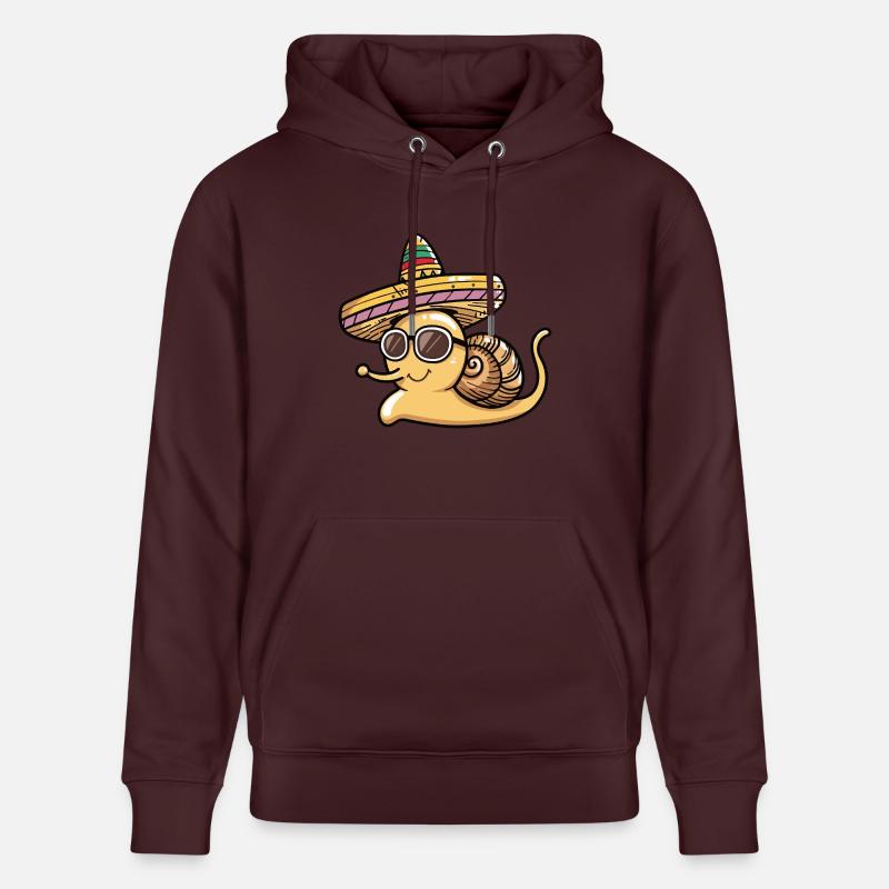 Escargot Drôle Sombrero - Sweat à capuche bio CRUISER Stanley/Stella Unisexe - maroon