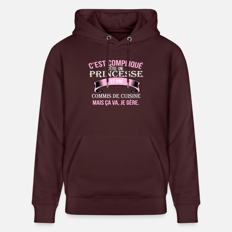 Commis de cuisine - Sweat à capuche bio CRUISER Stanley/Stella Unisexe - maroon