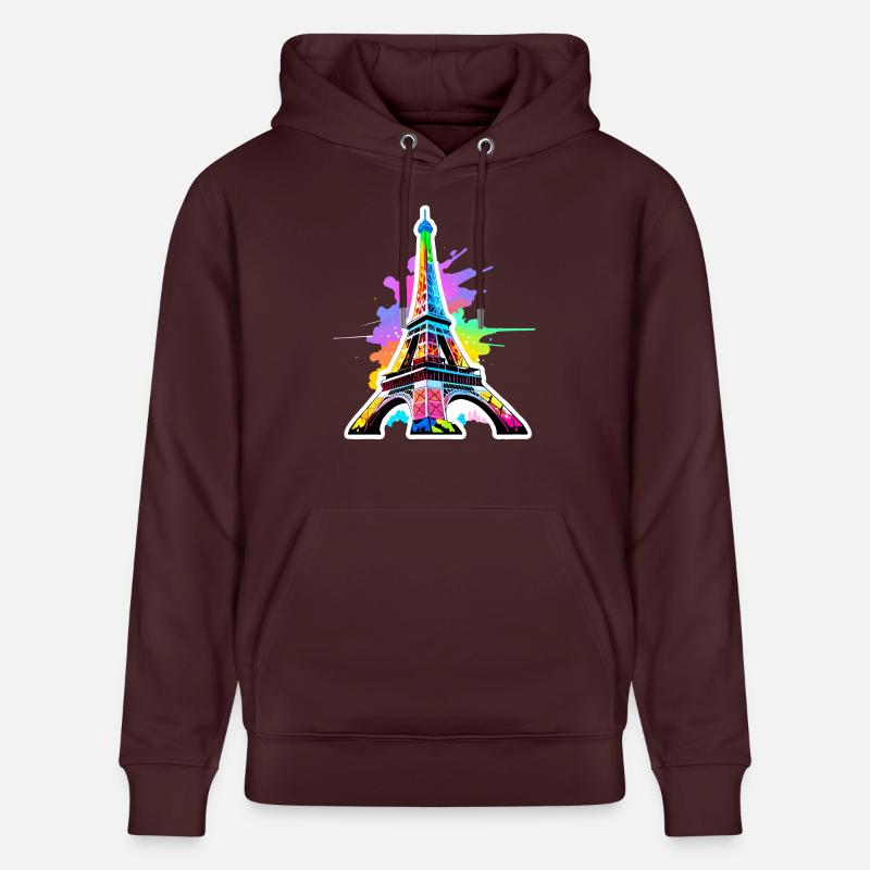 Eiffel tower #18 - Sweat à capuche bio CRUISER Stanley/Stella Unisexe - maroon