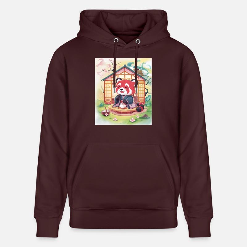 Panda roux pose thé - Sweat à capuche bio CRUISER Stanley/Stella Unisexe - maroon