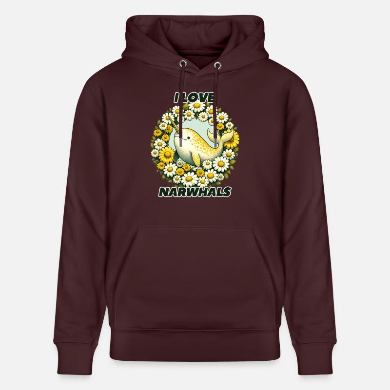 J’adore les narvals - Sweat à capuche bio CRUISER Stanley/Stella Unisexe - maroon