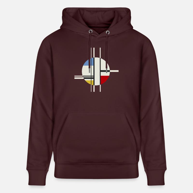 Rectangles circulaires Art moderne abstrait - Sweat à capuche bio CRUISER Stanley/Stella Unisexe - maroon