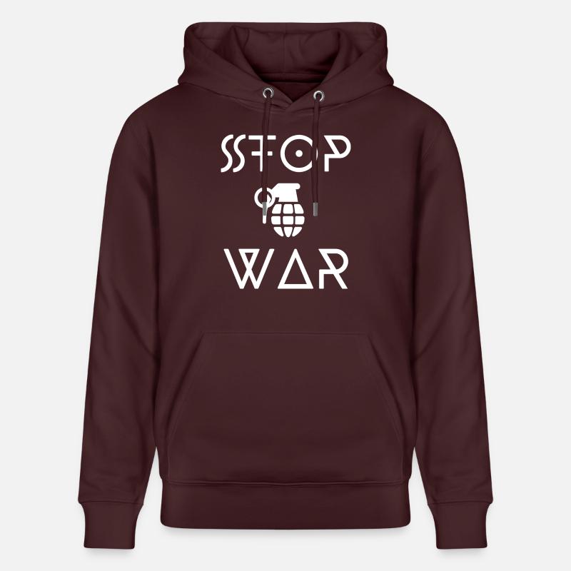 STOP WAR - Sweat à capuche bio CRUISER Stanley/Stella Unisexe - maroon