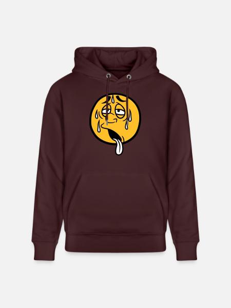 gesicht comic cartoon kreis rund erschoepft sonne - Stanley/Stella Unisex Bio-Hoodie CRUISER  - Maroon