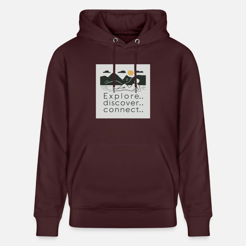 EXPLORER. DÉCOUVRIR. RELIER. - Sweat à capuche bio CRUISER Stanley/Stella Unisexe - maroon