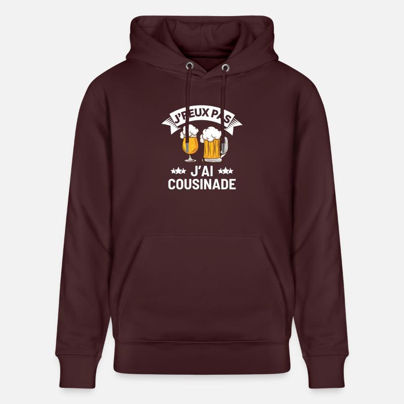 J'peux Pas J'ai Cousinade - Sweat à capuche bio CRUISER Stanley/Stella Unisexe - maroon