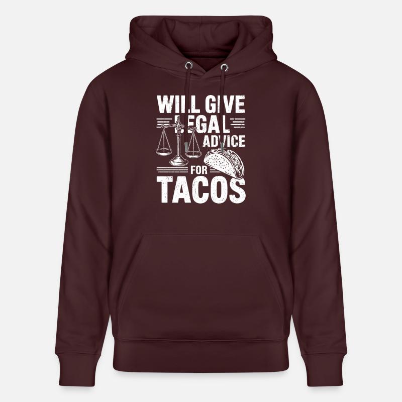 Tacos vs conseils juridiques - Sweat à capuche bio CRUISER Stanley/Stella Unisexe - maroon