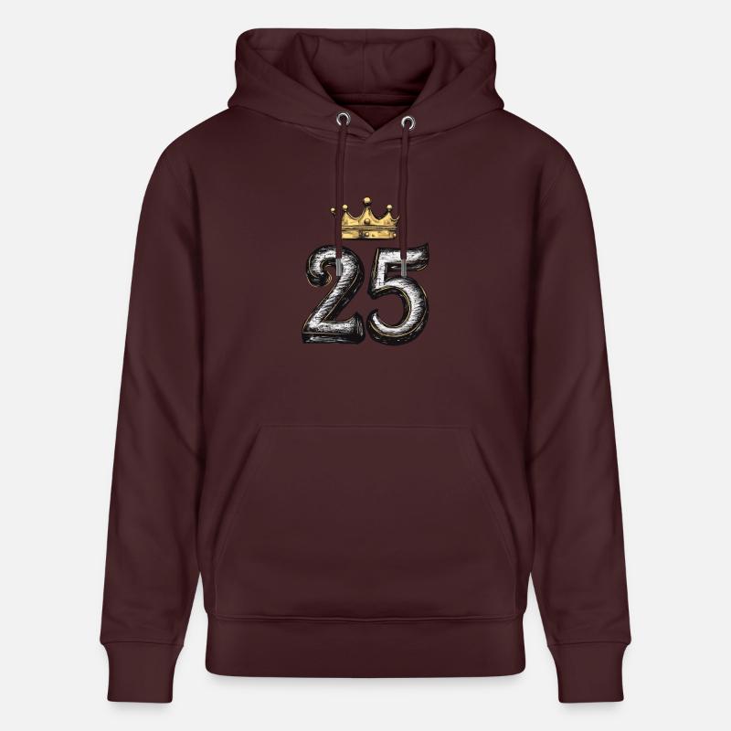 Couronne à 25 chiffres - Sweat à capuche bio CRUISER Stanley/Stella Unisexe - maroon