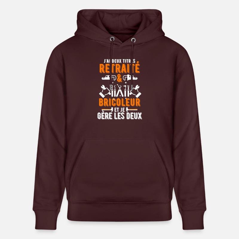 retraité et bricoleur 2 - Sweat à capuche bio CRUISER Stanley/Stella Unisexe - maroon