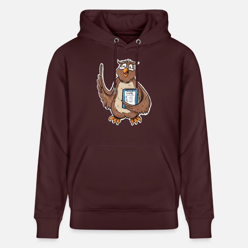 Weise Eule - Stanley/Stella Unisex Bio-Hoodie CRUISER  - Maroon