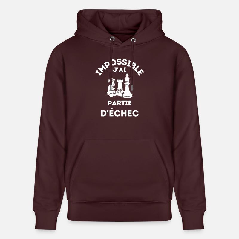 Jeux d échec - Sweat à capuche bio CRUISER Stanley/Stella Unisexe - maroon