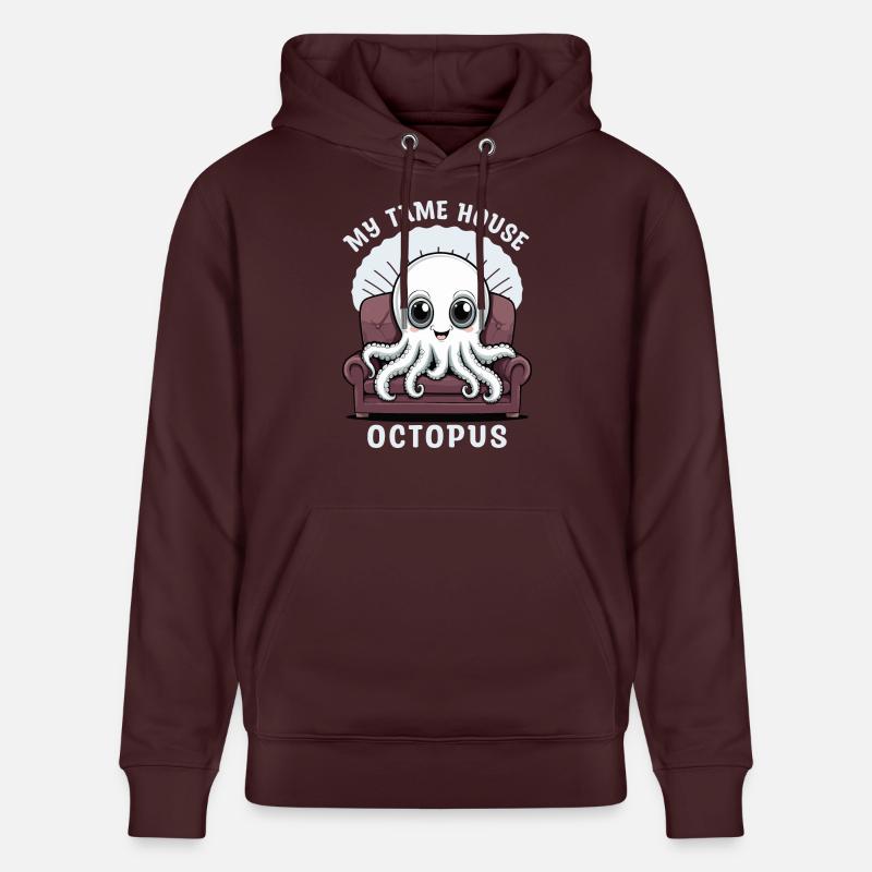 Pieuvre mignonne - Sweat à capuche bio CRUISER Stanley/Stella Unisexe - maroon