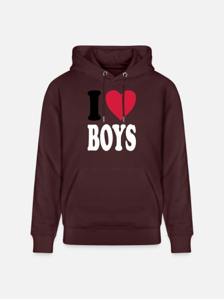 I love BOYS - Stanley/Stella Unisex Bio-Hoodie CRUISER - Maroon