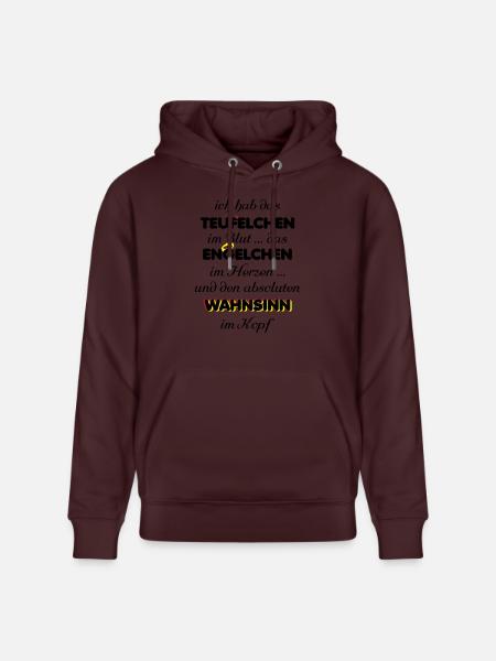 Engelchen Teufelchen Wahnsinn - Stanley/Stella Unisex Bio-Hoodie CRUISER - Maroon