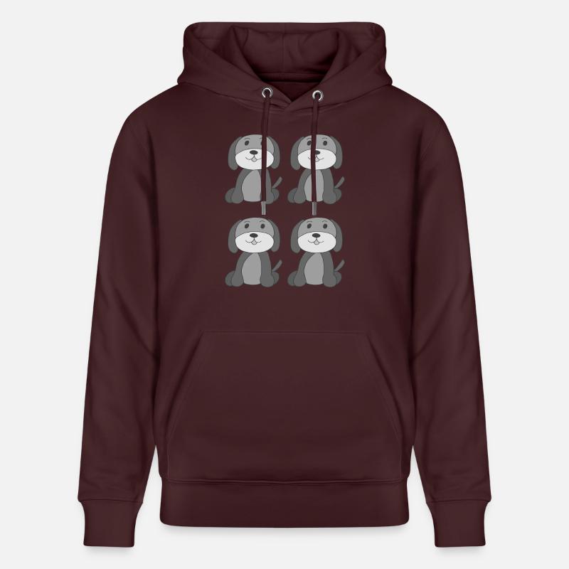 Chiens 4x Niveaux de gris - Sweat à capuche bio CRUISER Stanley/Stella Unisexe - maroon