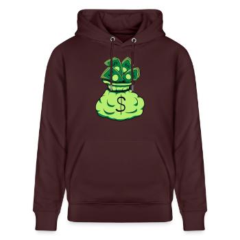 Geld Sack Scheine - Stanley/Stella Unisex Bio-Hoodie CRUISER  - Maroon - Vorne - Alina (178cm) & Michal (187cm)