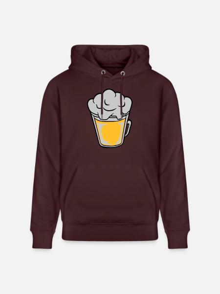 Comic beer from above - Stanley/Stella CRUISER Unisex Organic Hoodie - maroon