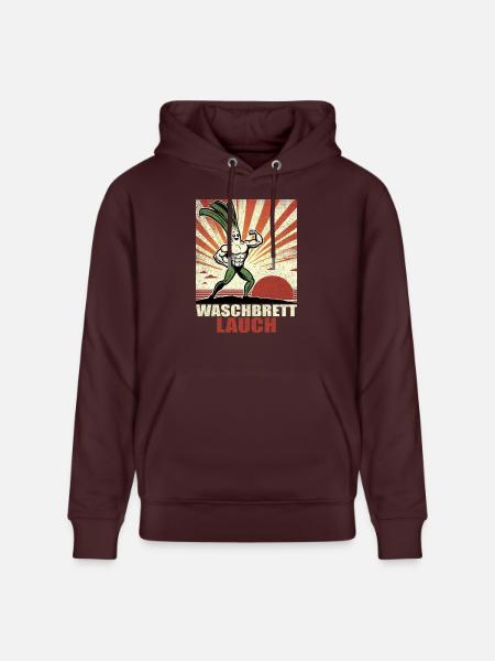 Leeks, washboard, washboard abs - Stanley/Stella CRUISER Unisex Organic Hoodie - maroon