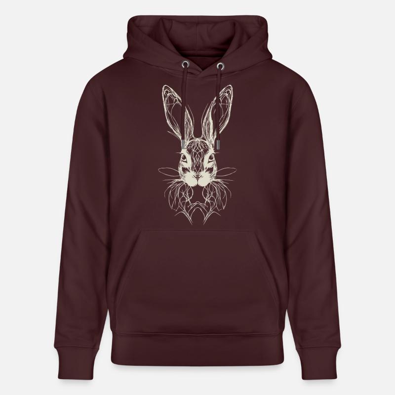 Géométrie du lapin de Pâques - Sweat à capuche bio CRUISER Stanley/Stella Unisexe - maroon