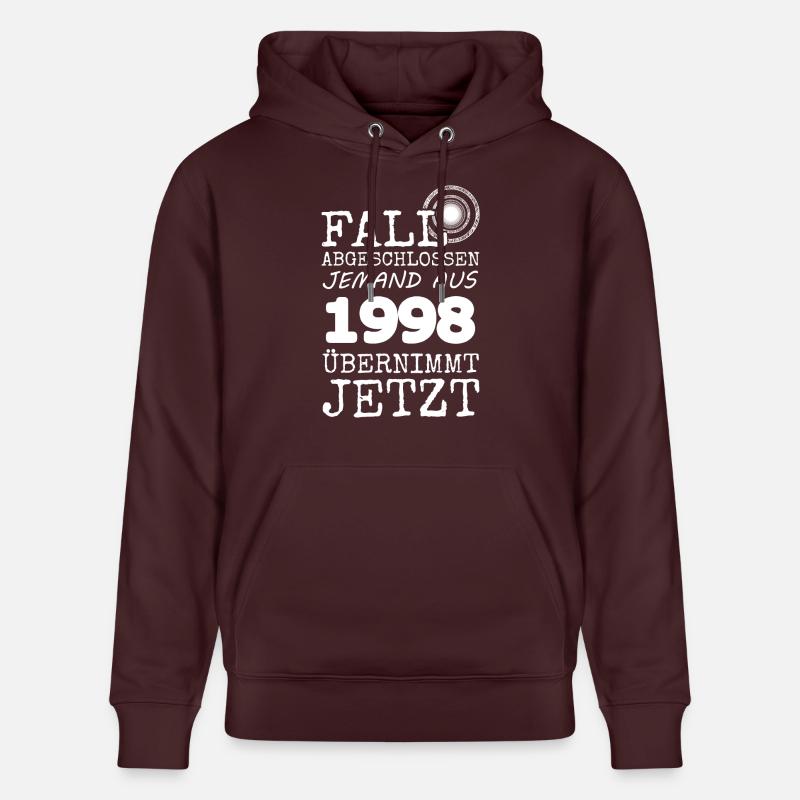 Achevé en 1998 - Sweat à capuche bio CRUISER Stanley/Stella Unisexe - maroon