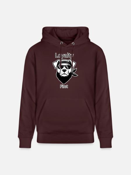 Gangster Dog - Loyalty First Design - Stanley/Stella CRUISER Unisex Organic Hoodie - maroon