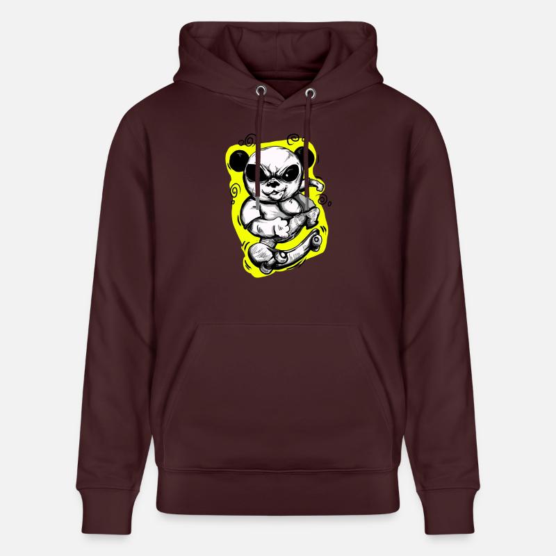 Skate Panda - Stanley/Stella Unisex Bio-Hoodie CRUISER  - Maroon