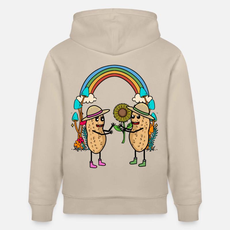 Cacahuète arc-en-ciel amis amitié fleur - Sweat à capuche bio CRUISER Stanley/Stella Unisexe - beige