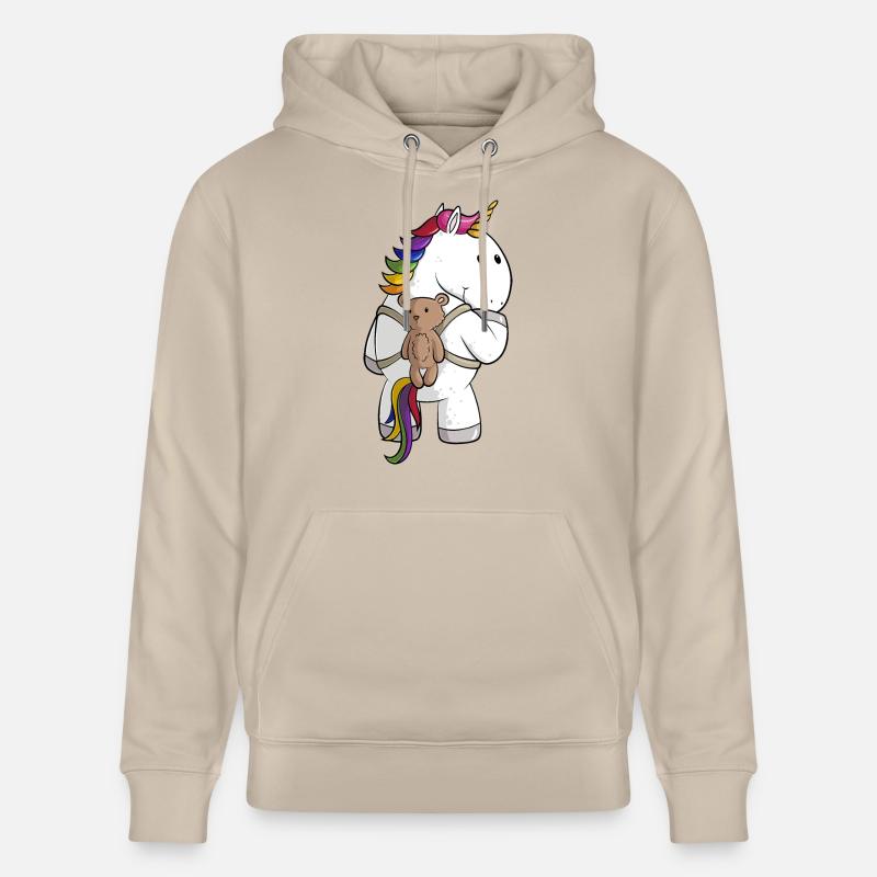 Comic Einhorn mit Rucksack - Stanley/Stella Unisex Bio-Hoodie CRUISER  - Beige