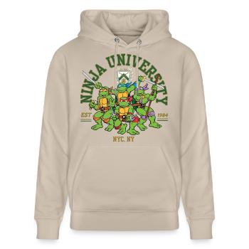 Teenage Mutant Ninja Turtles Ninja University - Stanley/Stella Unisex Bio-Hoodie CRUISER  - Beige - Vorne - Alina (178cm) & Michal (187cm)