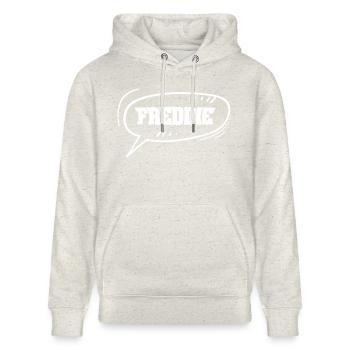 Gift for Freddie - Stanley/Stella CRUISER Unisex Organic Hoodie - heather oatmeal - Front - Alina (178cm) & Michal (187cm)