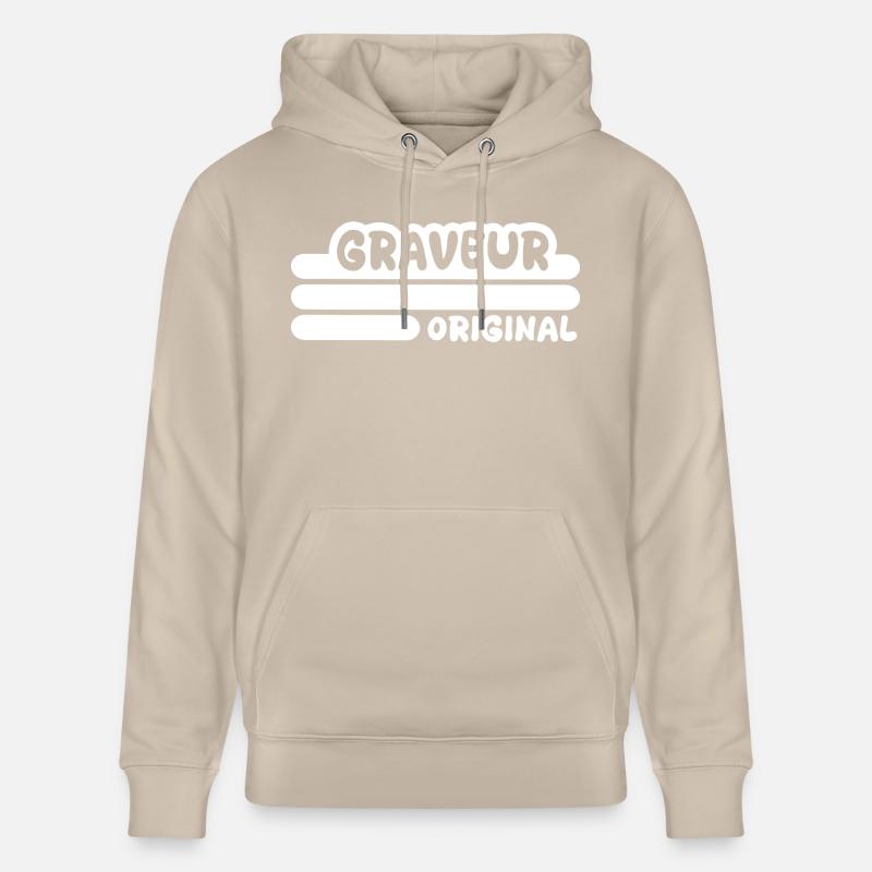 Profession : Graveur - Sweat à capuche bio CRUISER Stanley/Stella Unisexe - beige