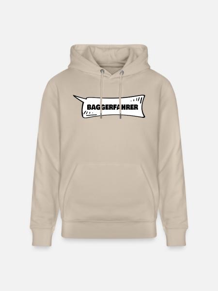 Speech bubble excavator driver - Stanley/Stella CRUISER Unisex Organic Hoodie - beige