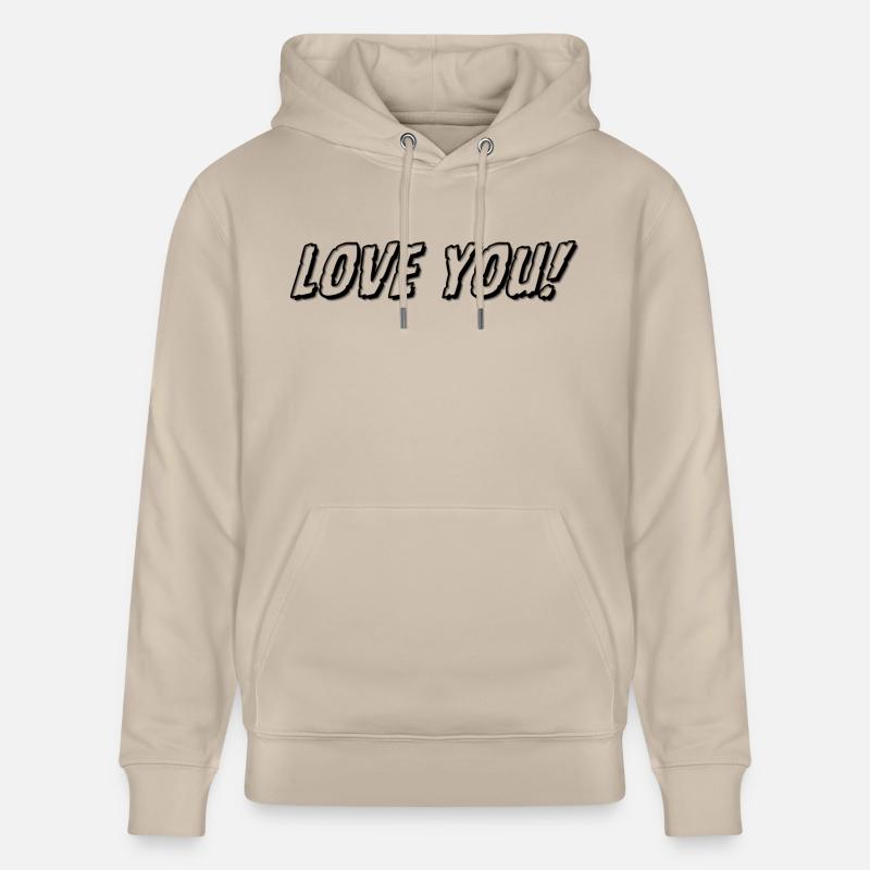 Je t’aime - Sweat à capuche bio CRUISER Stanley/Stella Unisexe - beige