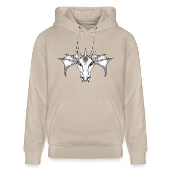 drachenkopf 1 - Stanley/Stella Unisex Bio-Hoodie CRUISER  - Beige - Vorne - Alina (178cm) & Michal (187cm)